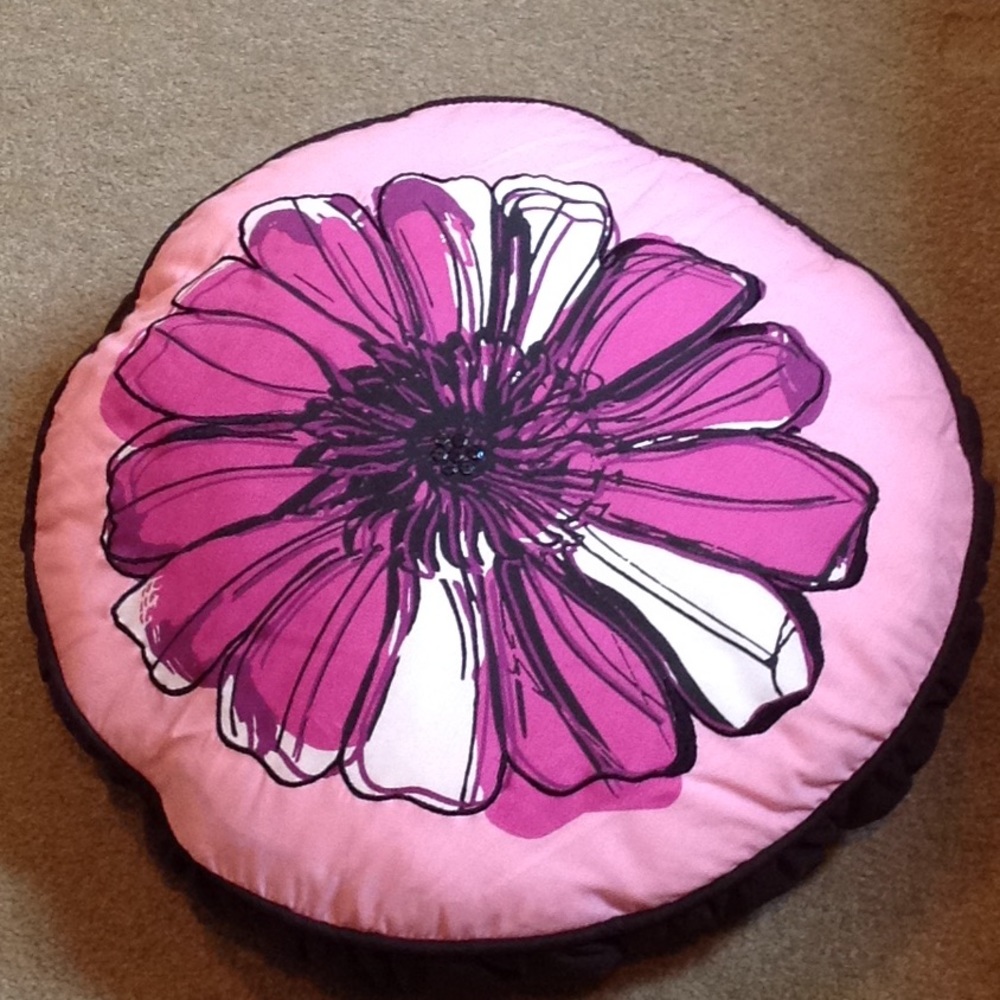 PINK AND PURPLE FLOWER PILLOW